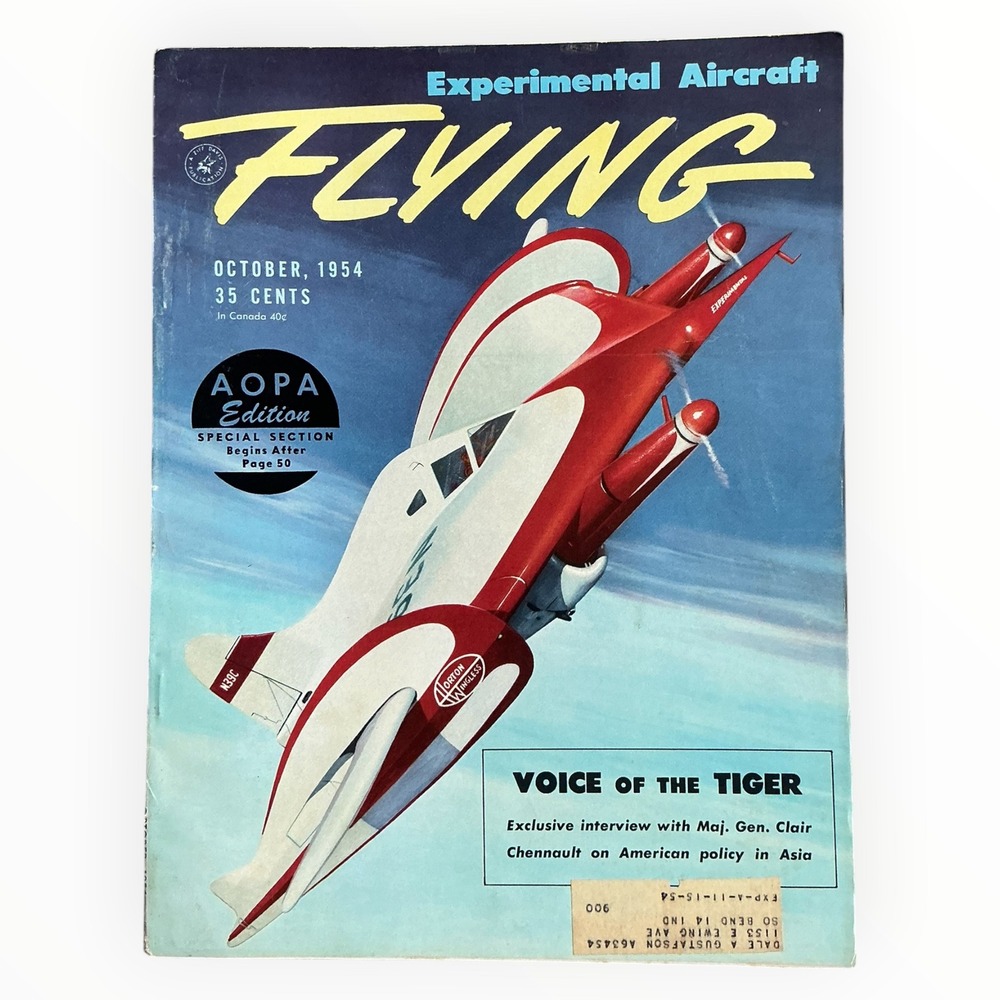 Flying Magazine Oct 1954 Experimental Aircraft Claire Chennault AOPA Aviation